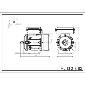 Silnik elektryczny jednofazowy 0,18kW 1400 obr/min. 63 B3